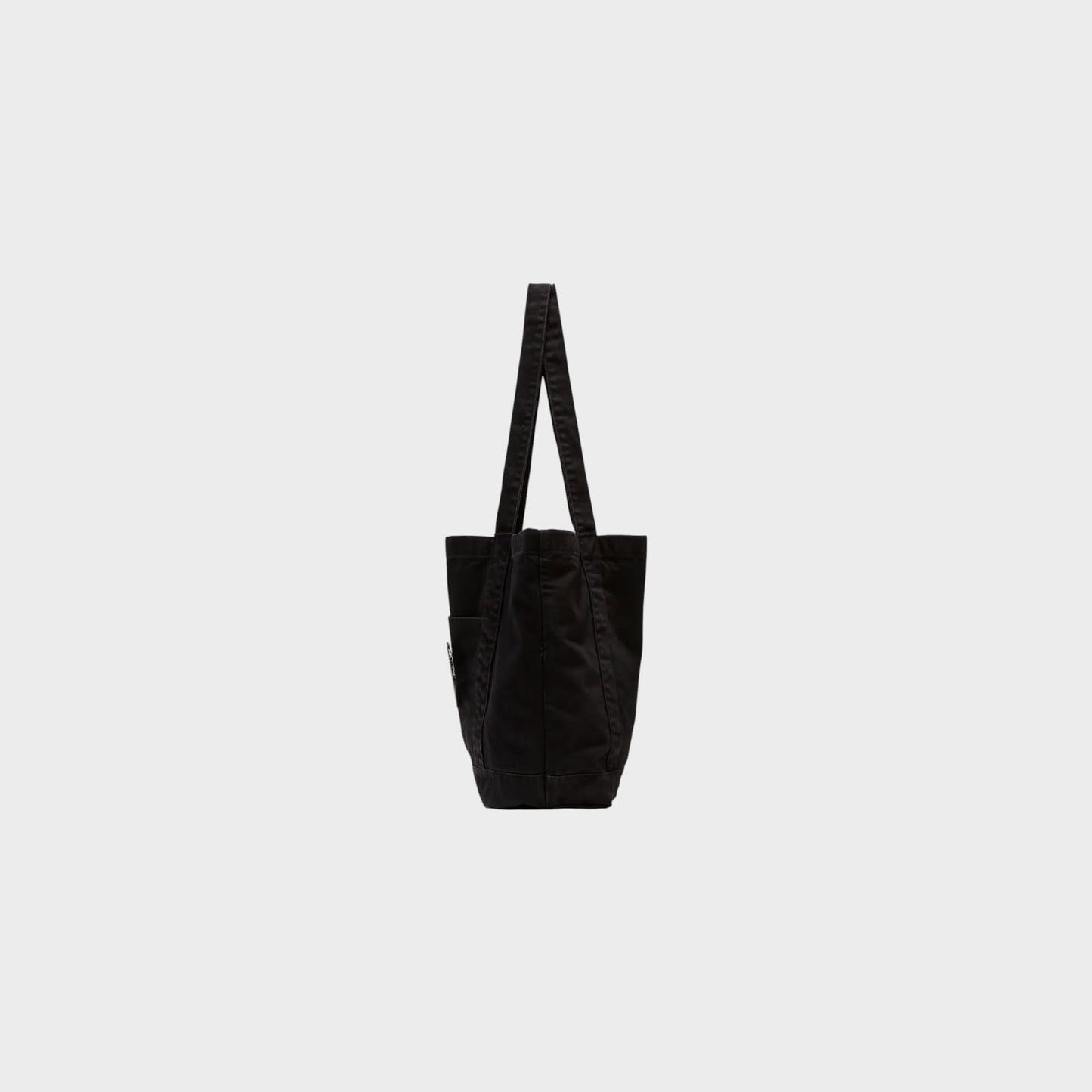 Raf Simons Tote Bag, Black, Cotton Denim Top Handle Bag w/ Badges