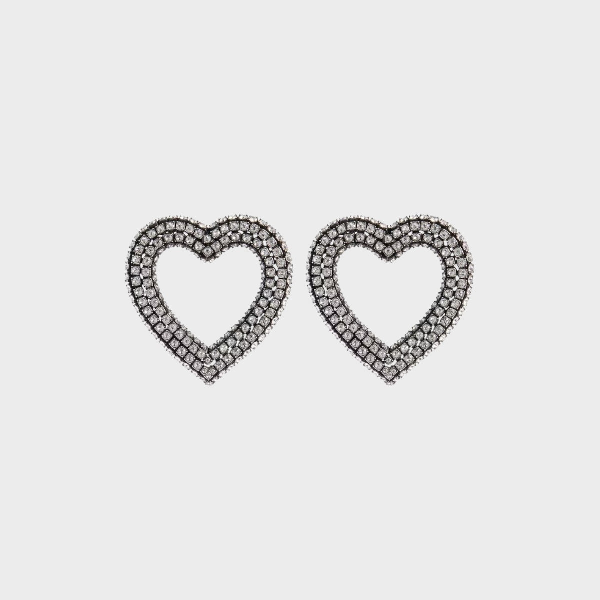 Balenciaga Heart Ear Strass Earring