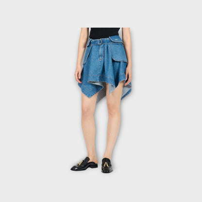 Loewe Cargo Denim Asymmetric Skirt