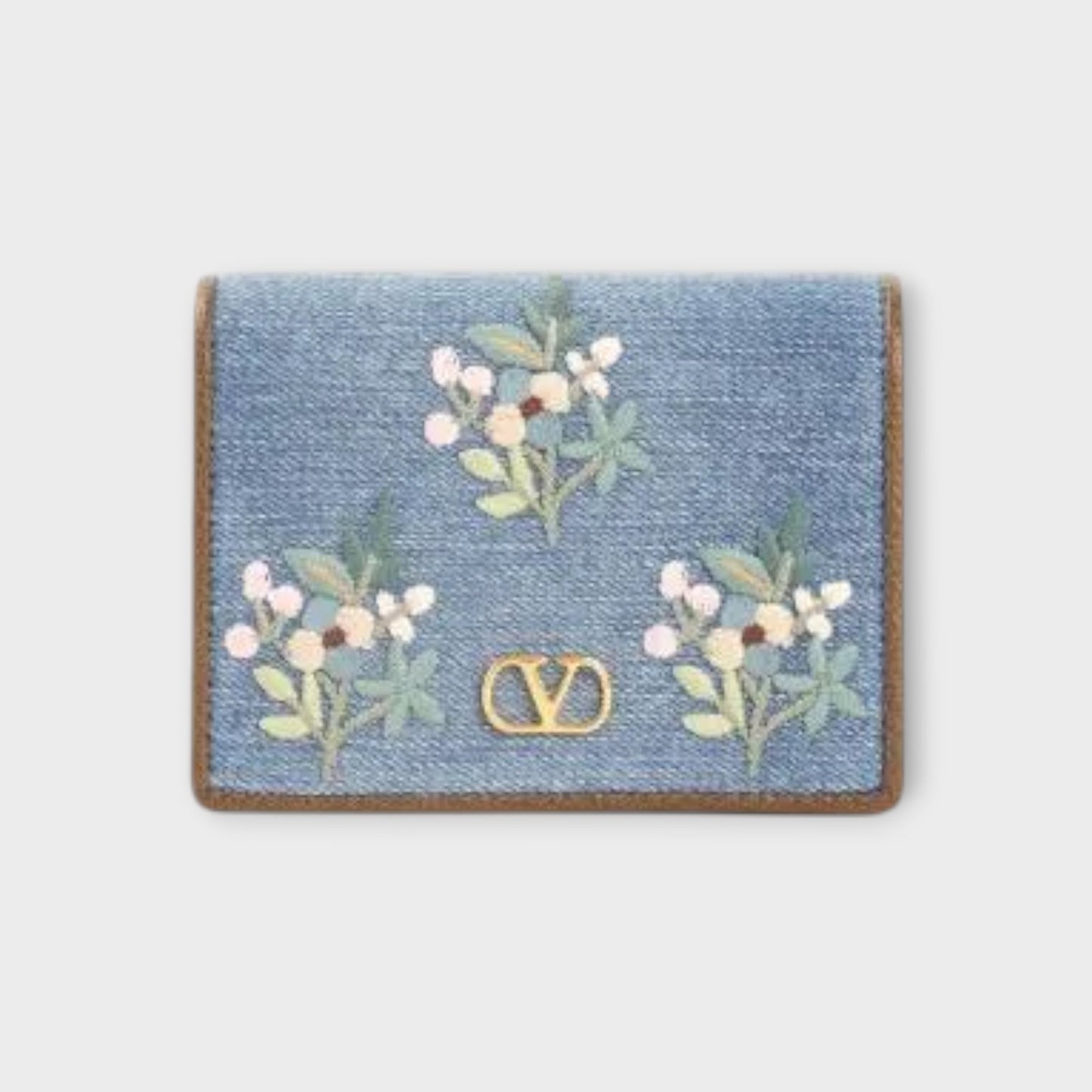 Valentino V-Logo Signature Denim Wallet