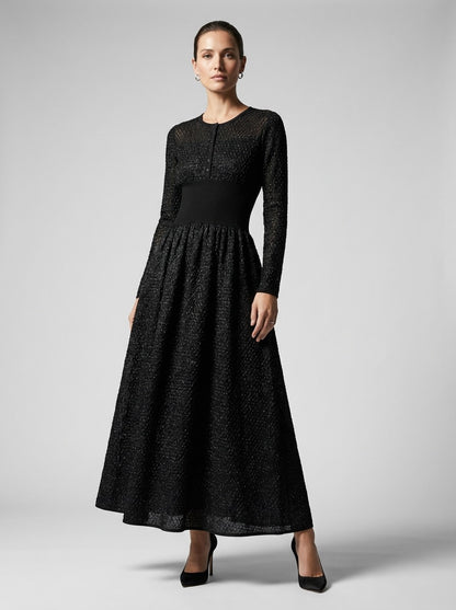 Alaïa Chantilly Raffia Long Dress