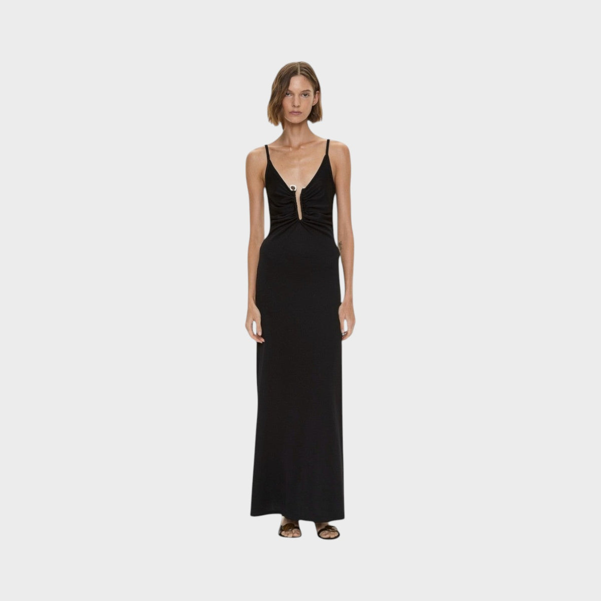 Christopher Esber Ribbed Crystal Clasp Dress