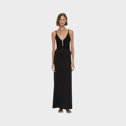Christopher Esber Ribbed Crystal Clasp Dress