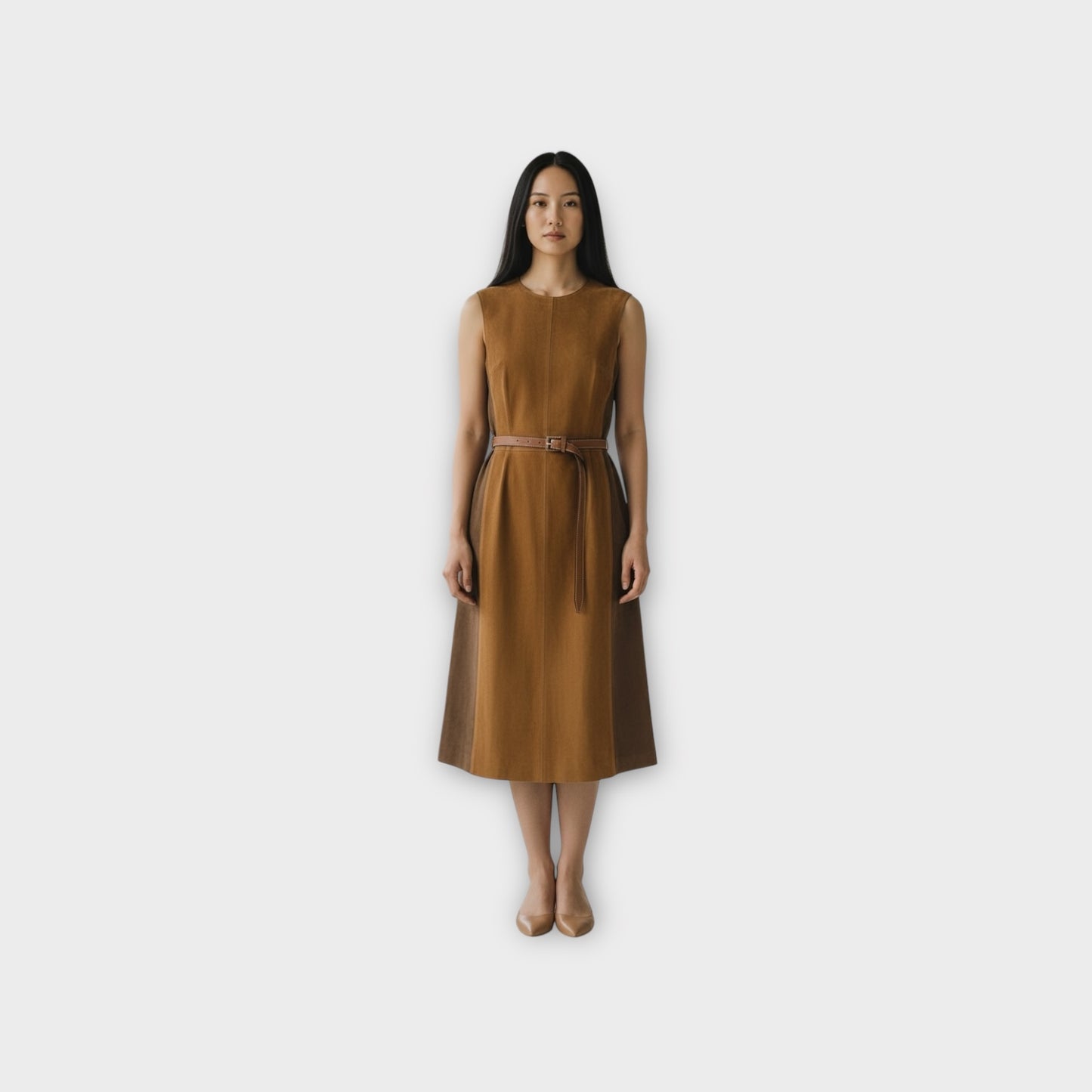 Loewe Suede Leather Belted Dress
