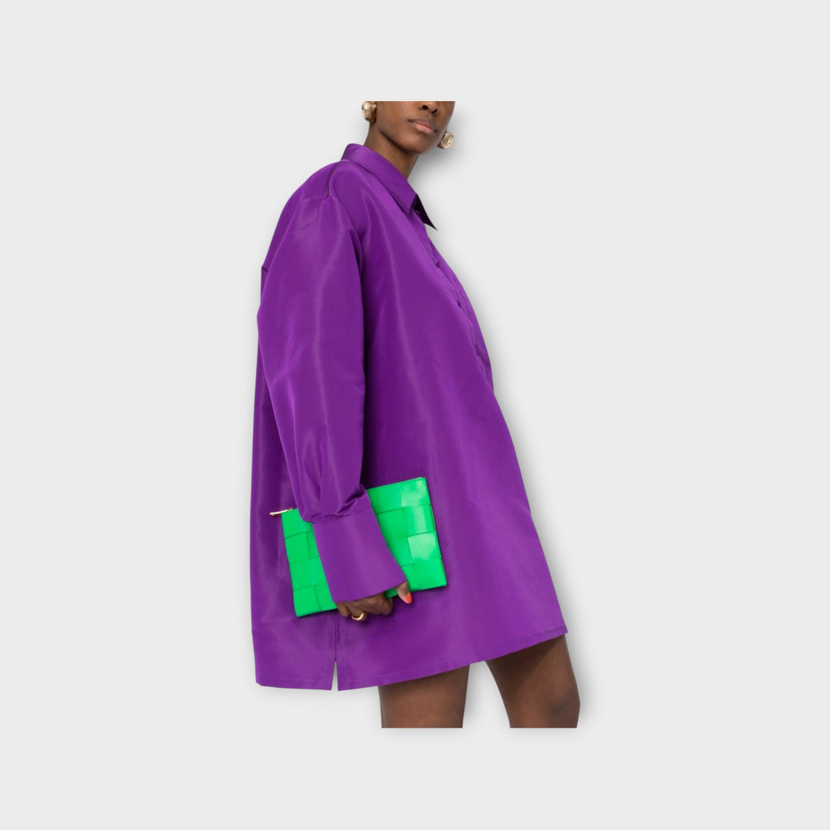 Valentino Silk Faille Mini Shirt Dress