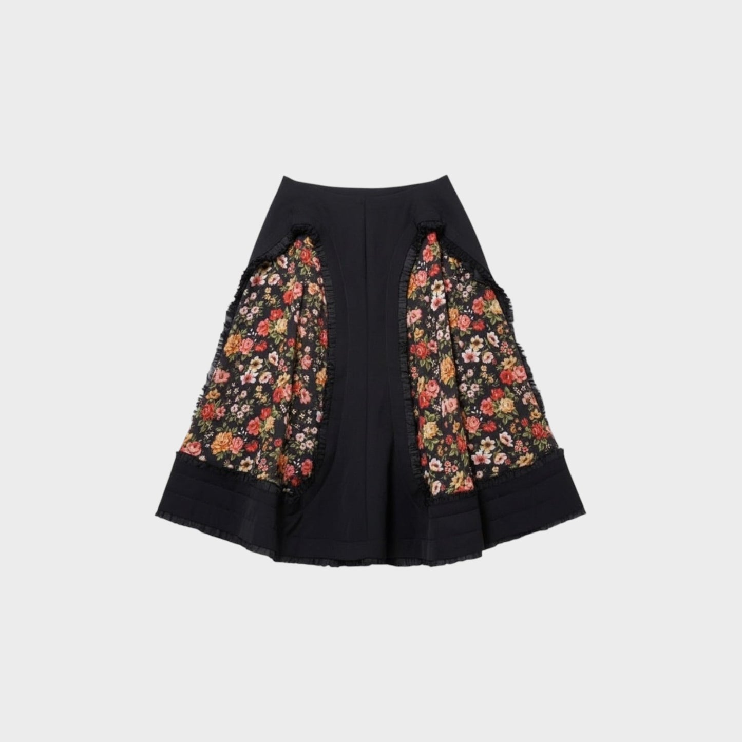 Comme des Garcons Crepe Georgette Inkjet Floral Skirt