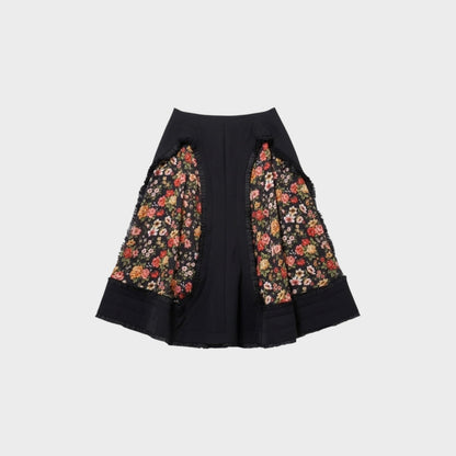 Comme des Garcons Crepe Georgette Inkjet Floral Skirt