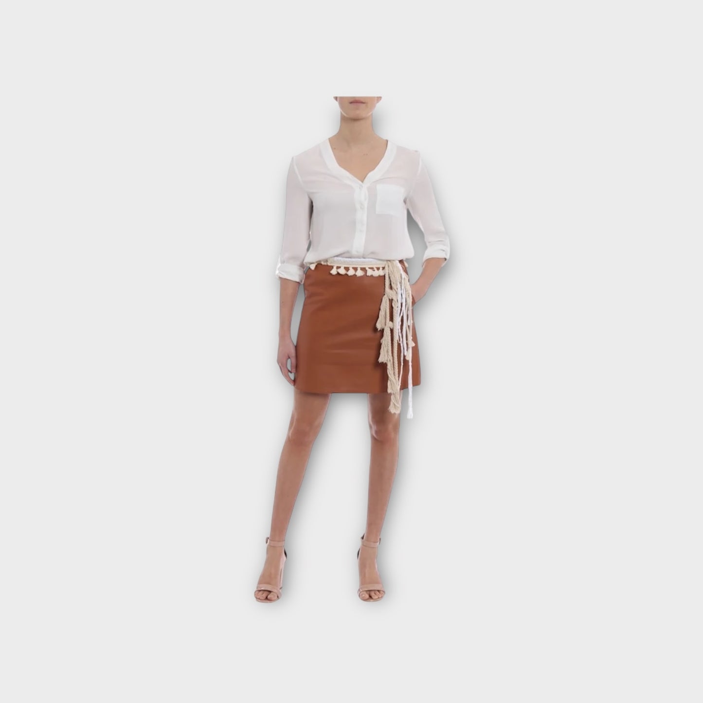 Loewe Nappa Leather Rope Belt Skirt