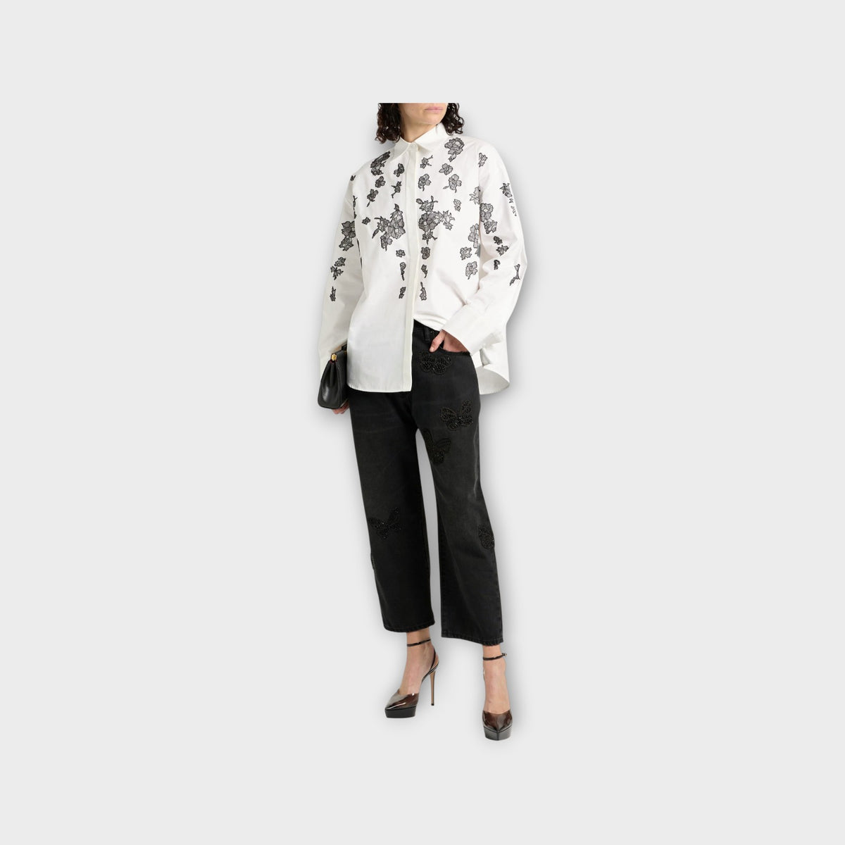 Valentino Lace Embroidered Compact Shirt