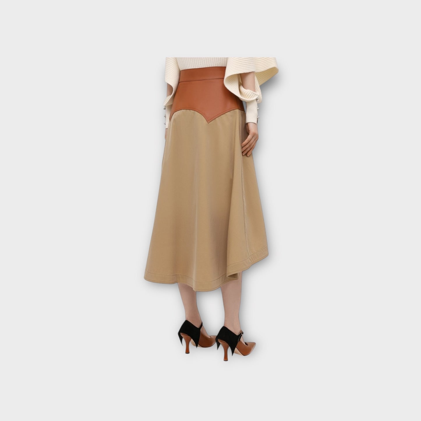 Loewe Asymmetric Midi Leather Skirt