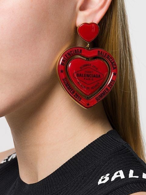 Balenciaga Casino Earp Heart Earring