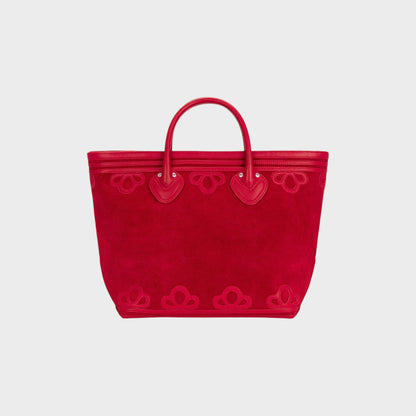 Bode Trefoil Suede Leather Tote Bag