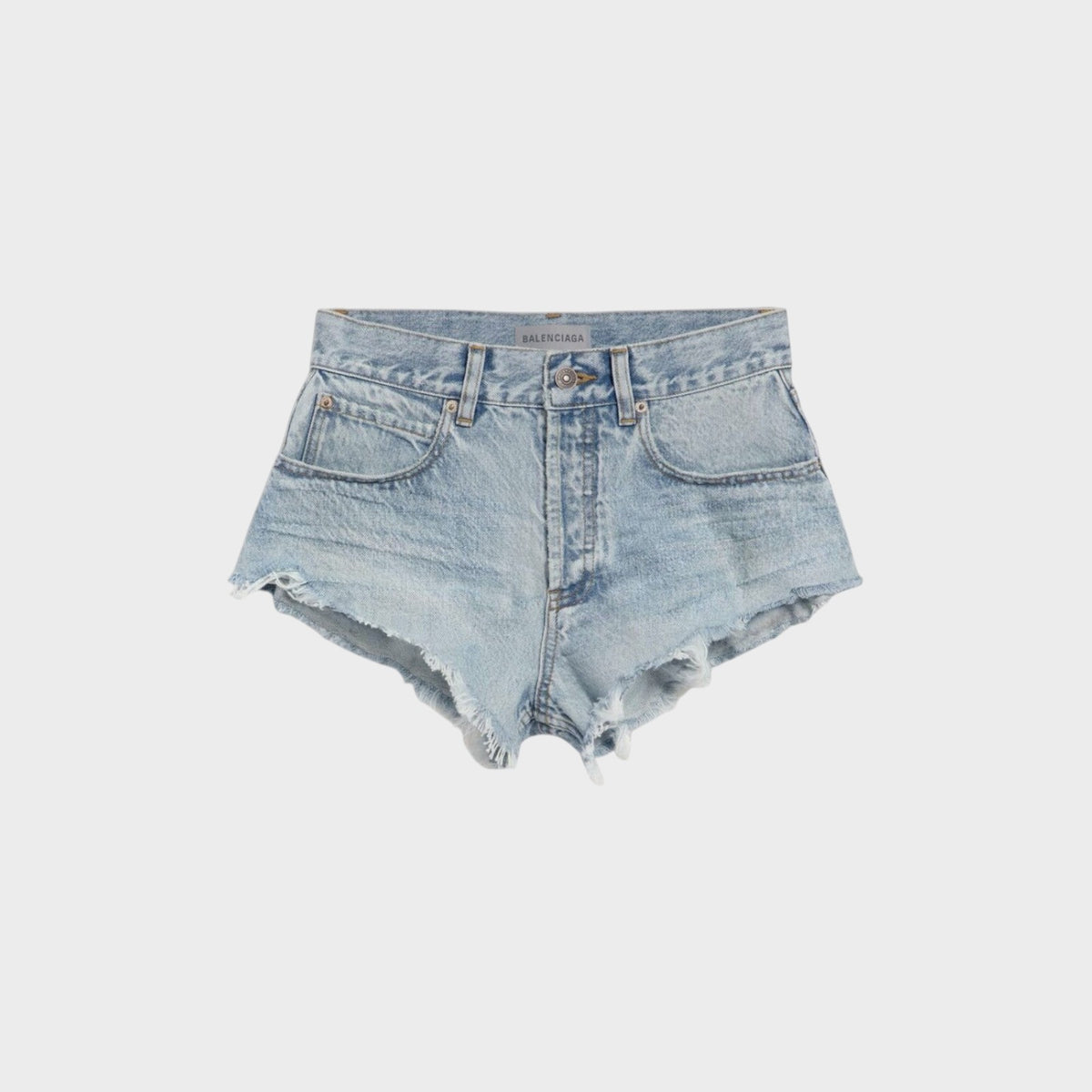 Balenciaga Denim Mini Shorts
