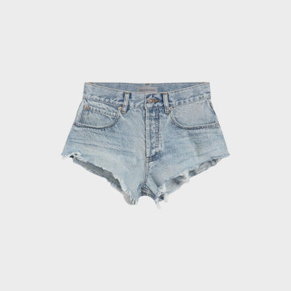 Balenciaga Denim Mini Shorts