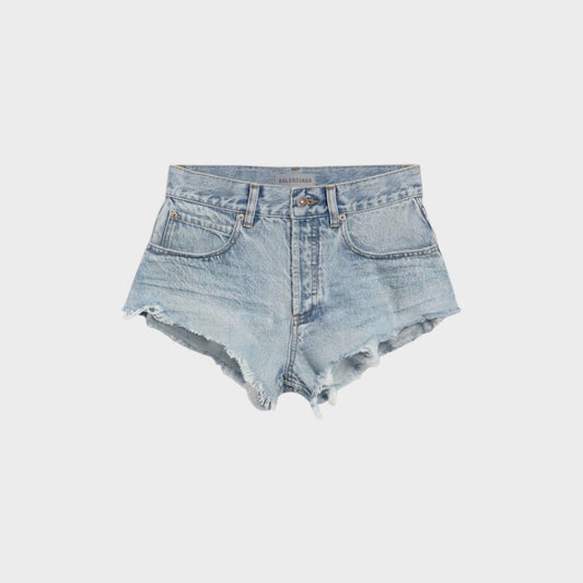 Balenciaga Denim Mini Shorts