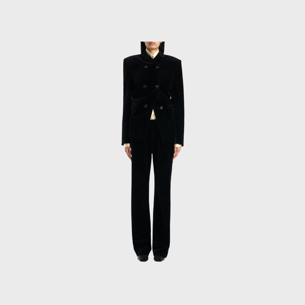 Khaite Rolo Velvet Double Breasted Jacket