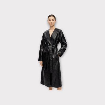 Loewe Leather Belted Coat