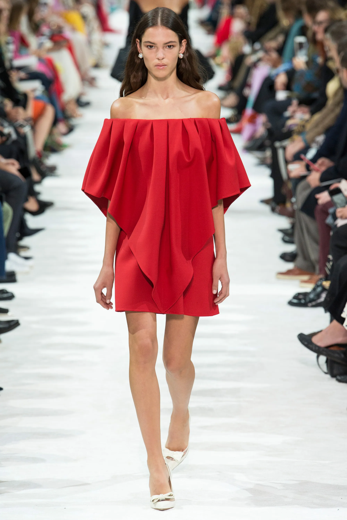 Valentino Wool Off Shoulder Dress