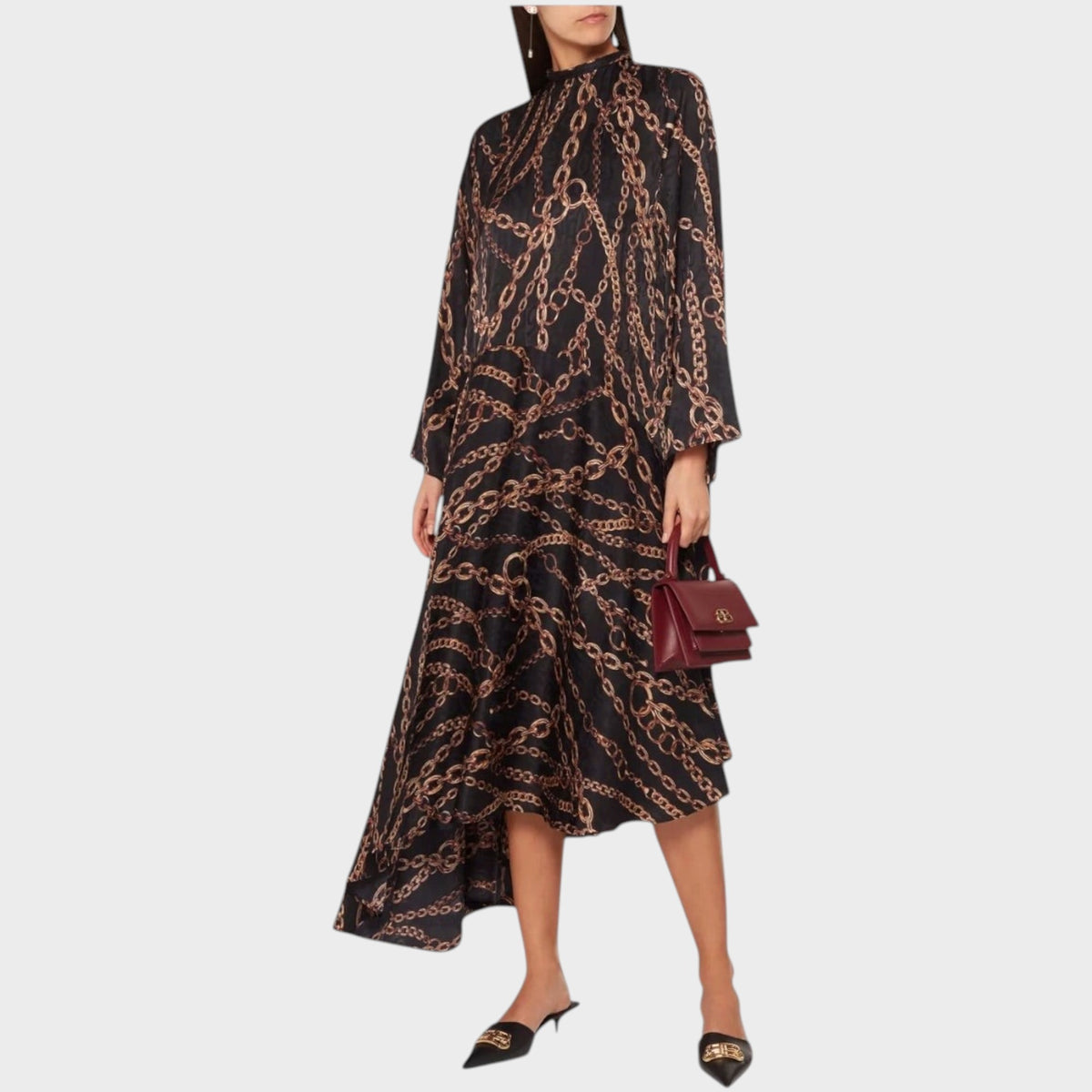 Balenciaga Jacquard Silk Choker Dress