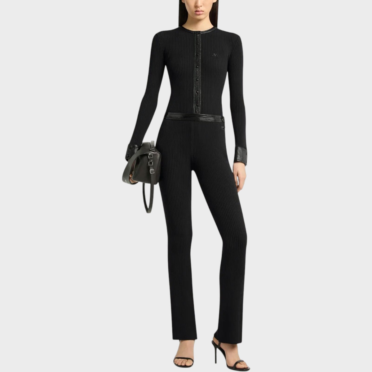 Courrèges Vinyl Rib Knit Trousers