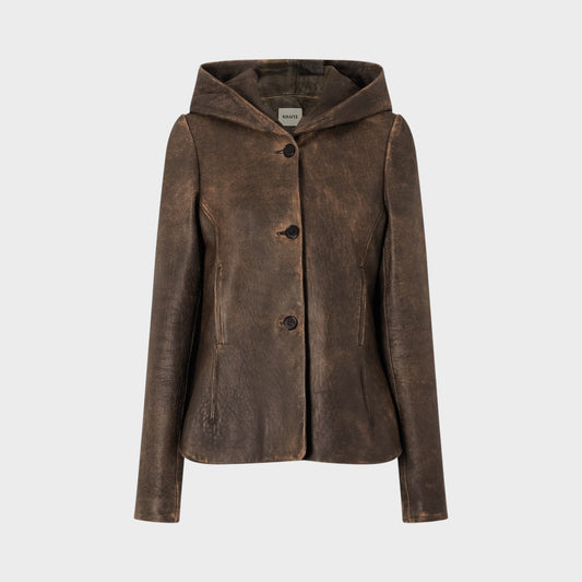 Khaite June Leather Peplum Jacket