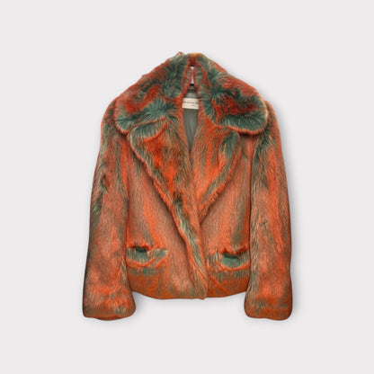Dries Van Noten Vaudi Cropped Faux Fur Jacket