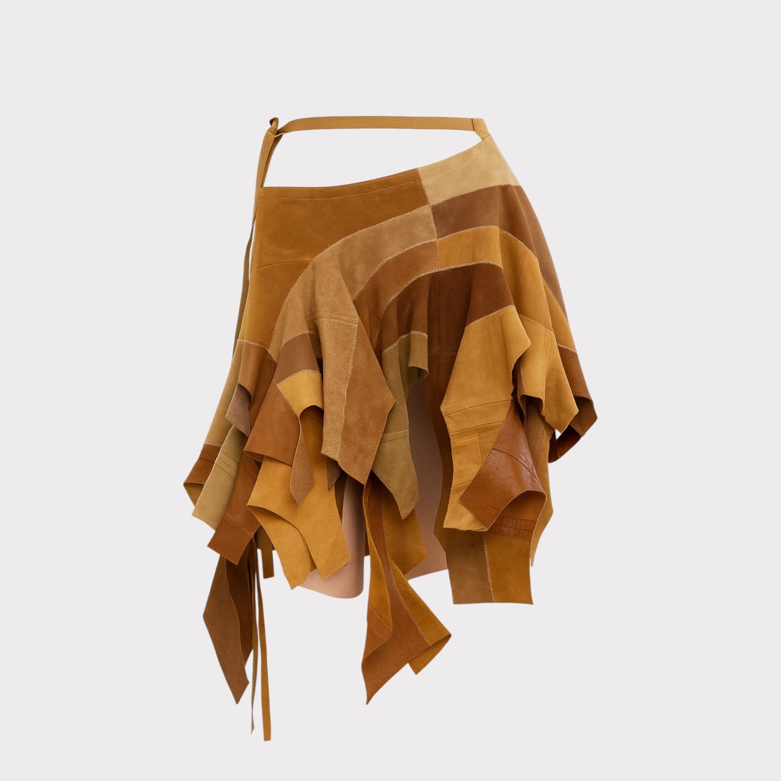 Julie Kegels Suzy Leather Stripes Skirt