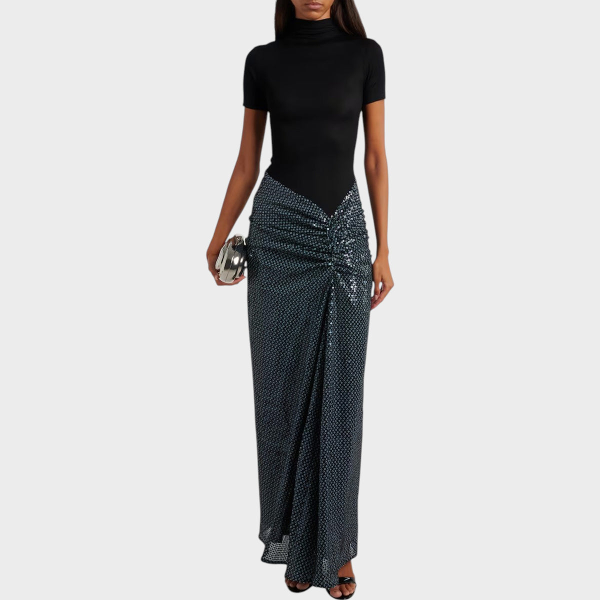 Christopher Esber Opaline Sequin Ruched Gown