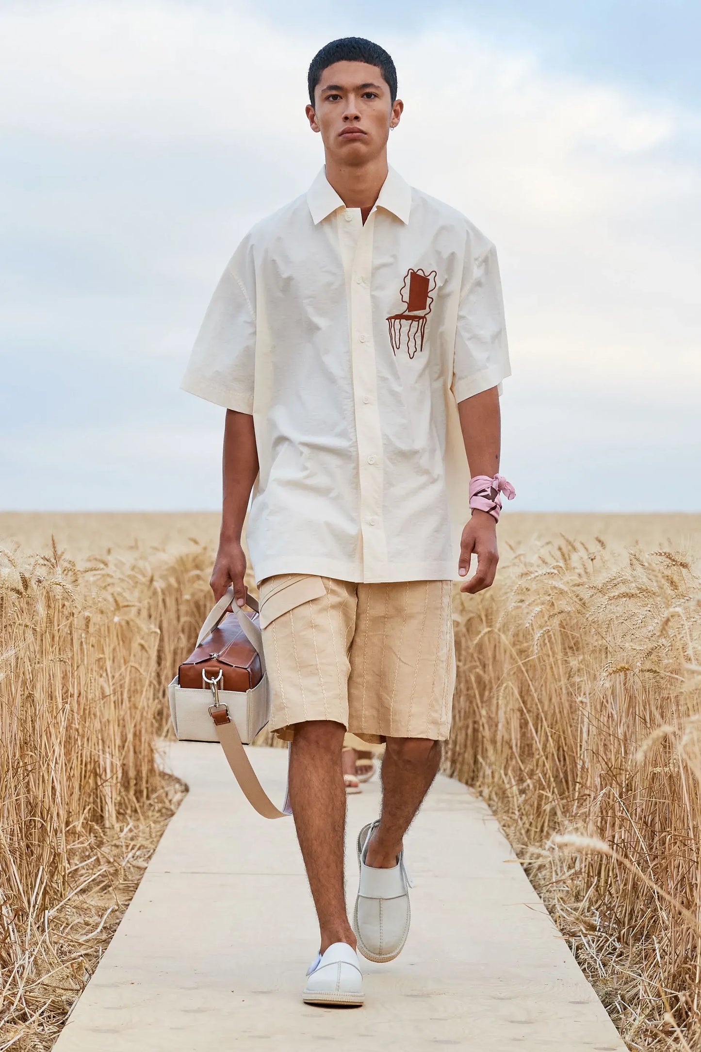 Jacquemus Le Short Raphia Linen Shorts