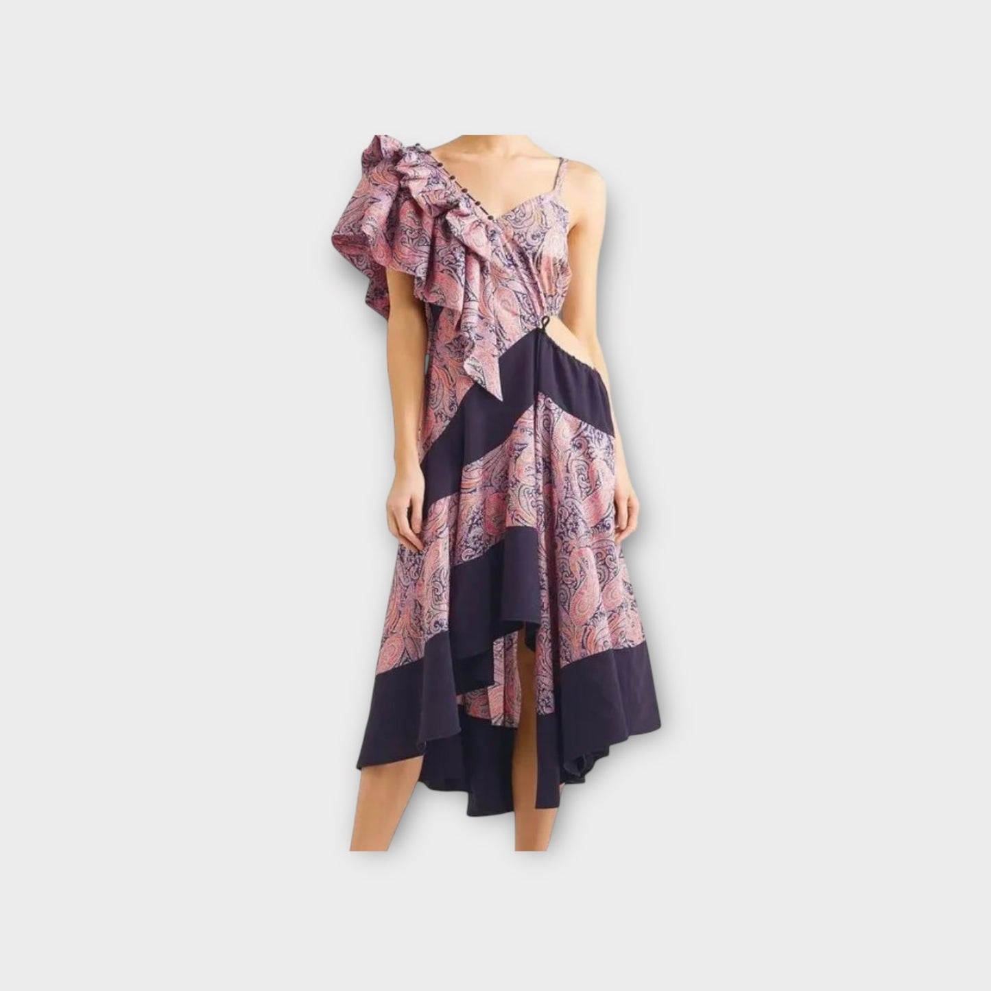 Loewe Asymmetric Paisley Ruffle Dress