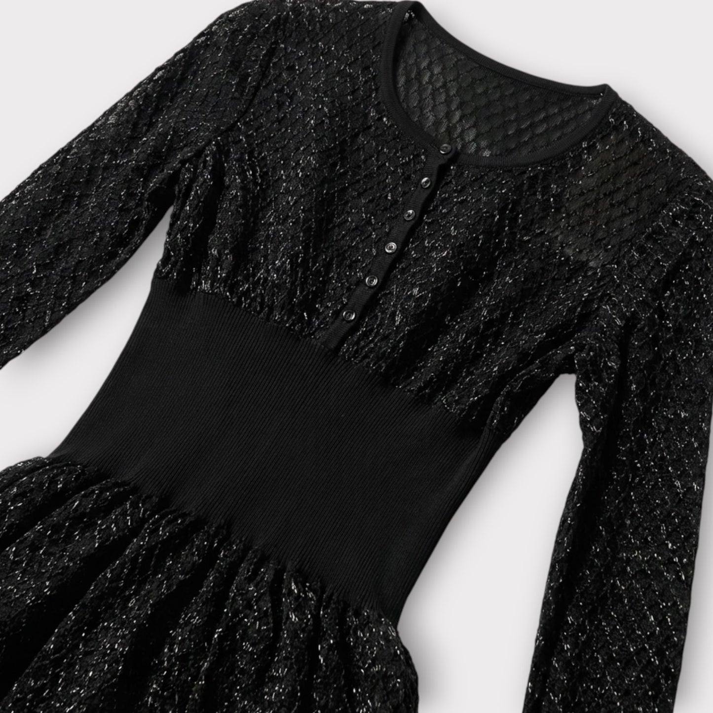 Alaïa Chantilly Raffia Long Dress