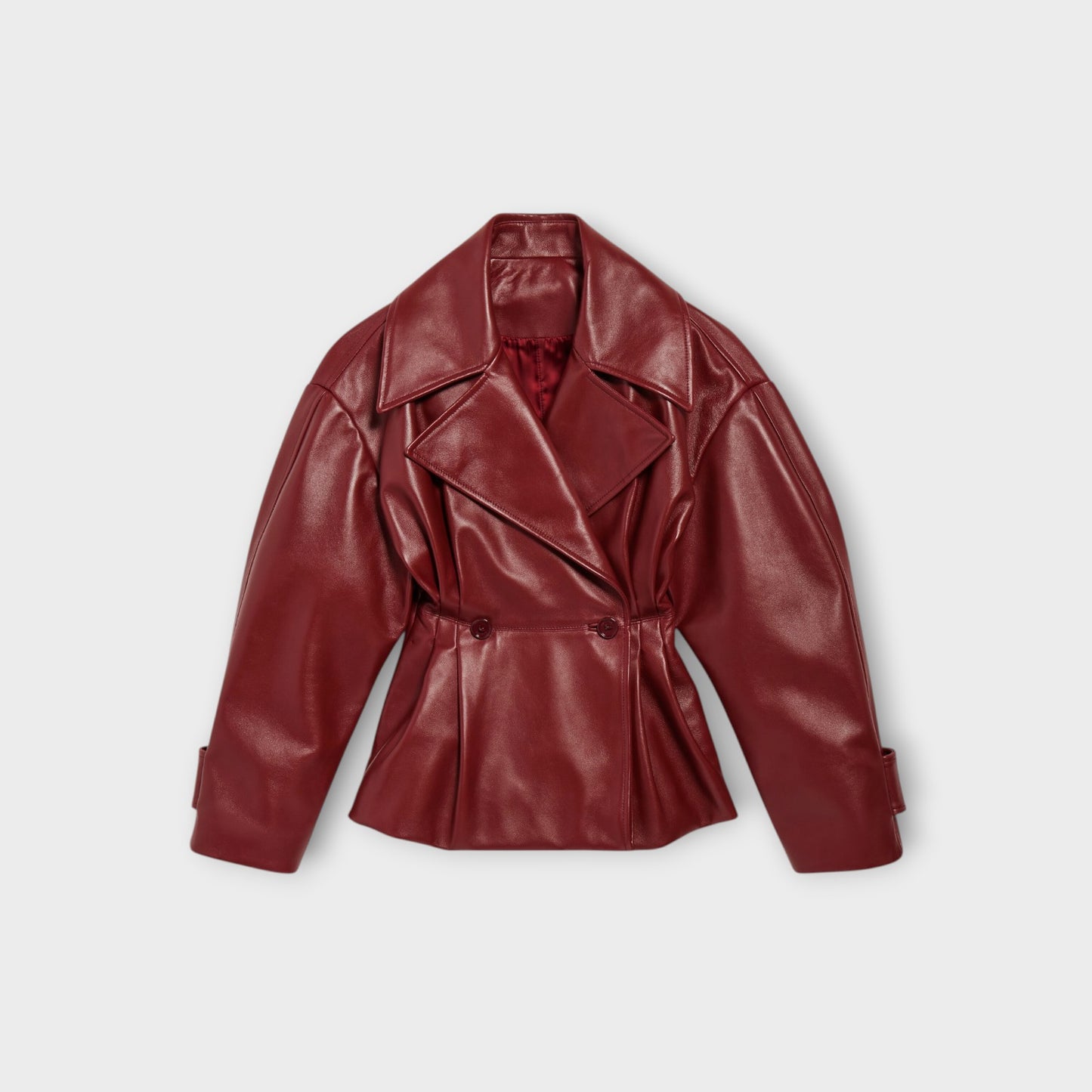 Balenciaga Leather Short Trench