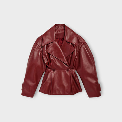 Balenciaga Leather Short Trench