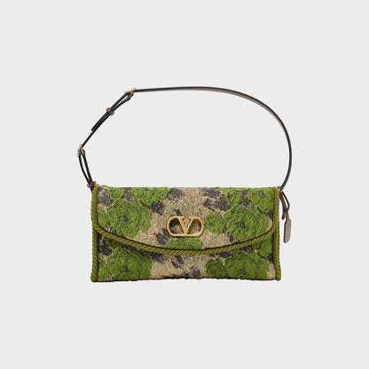 Valentino V-Logo Jacquard Small Shoulder Bag