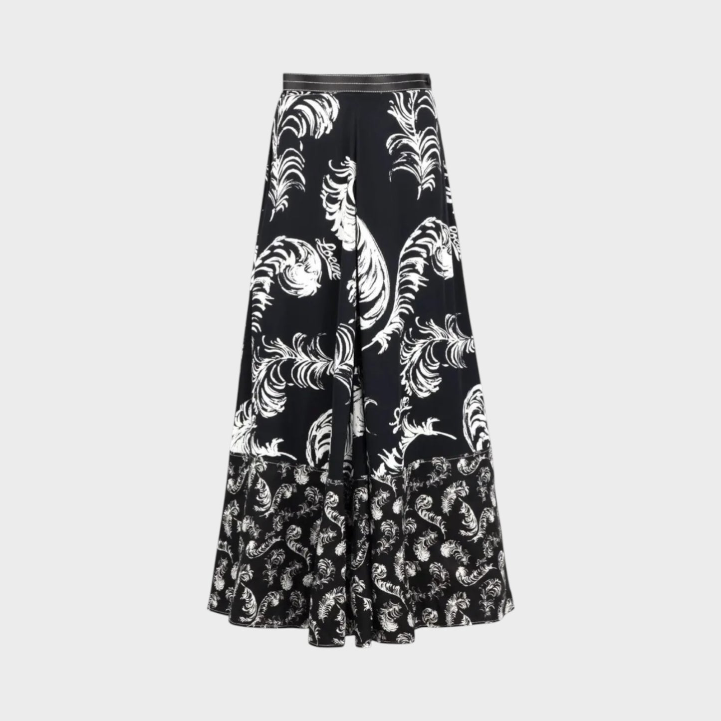 Loewe Pleated A-Line Feather Skirt