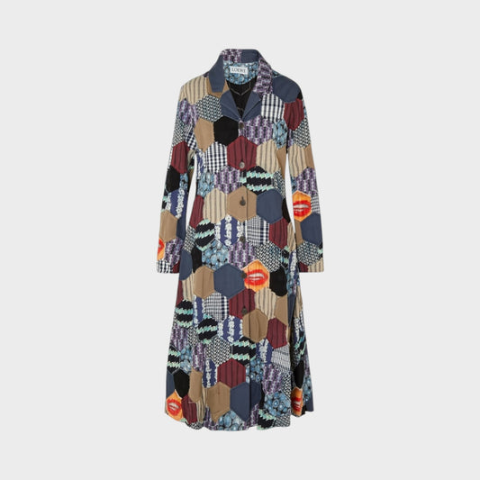 Loewe Wool Hexagon Patchwork Coat