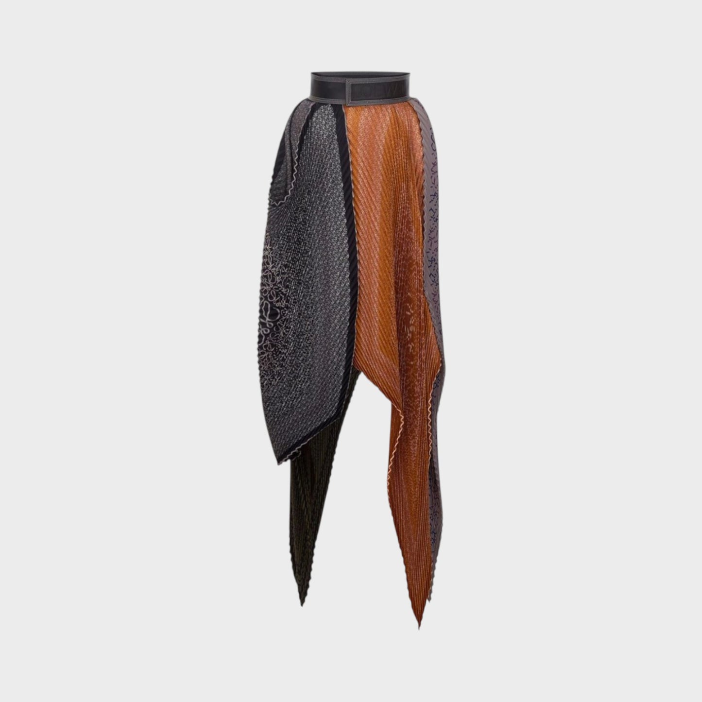 Loewe Anagram Silk Pleated Skirt
