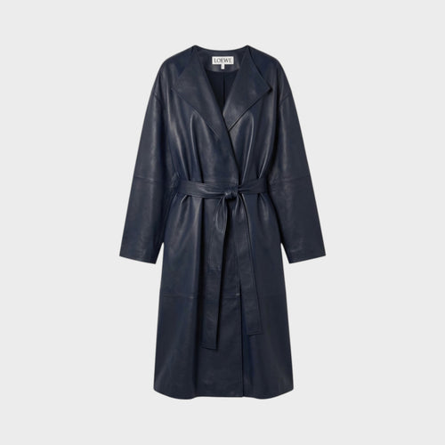 Loewe Nappa Leather Belted Coat