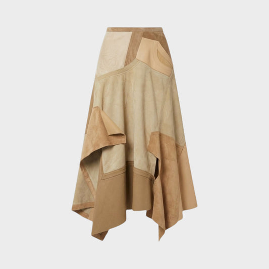 Loewe Patchwork Suede Skirt