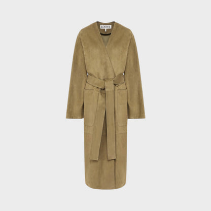 Loewe Suede Leather Belted Coat