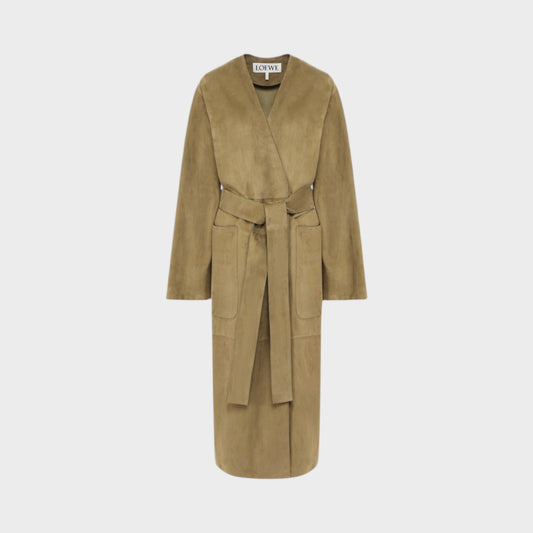 Loewe Suede Leather Belted Coat