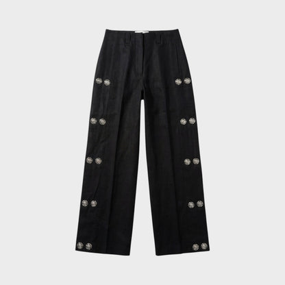 Loewe Linen Snapped Trousers