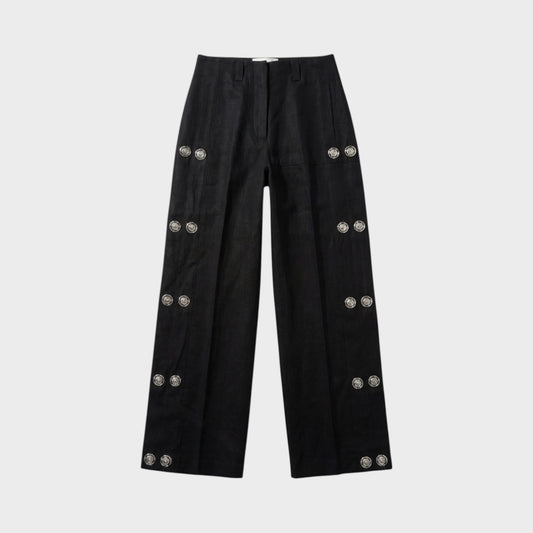 Loewe Linen Snapped Trousers