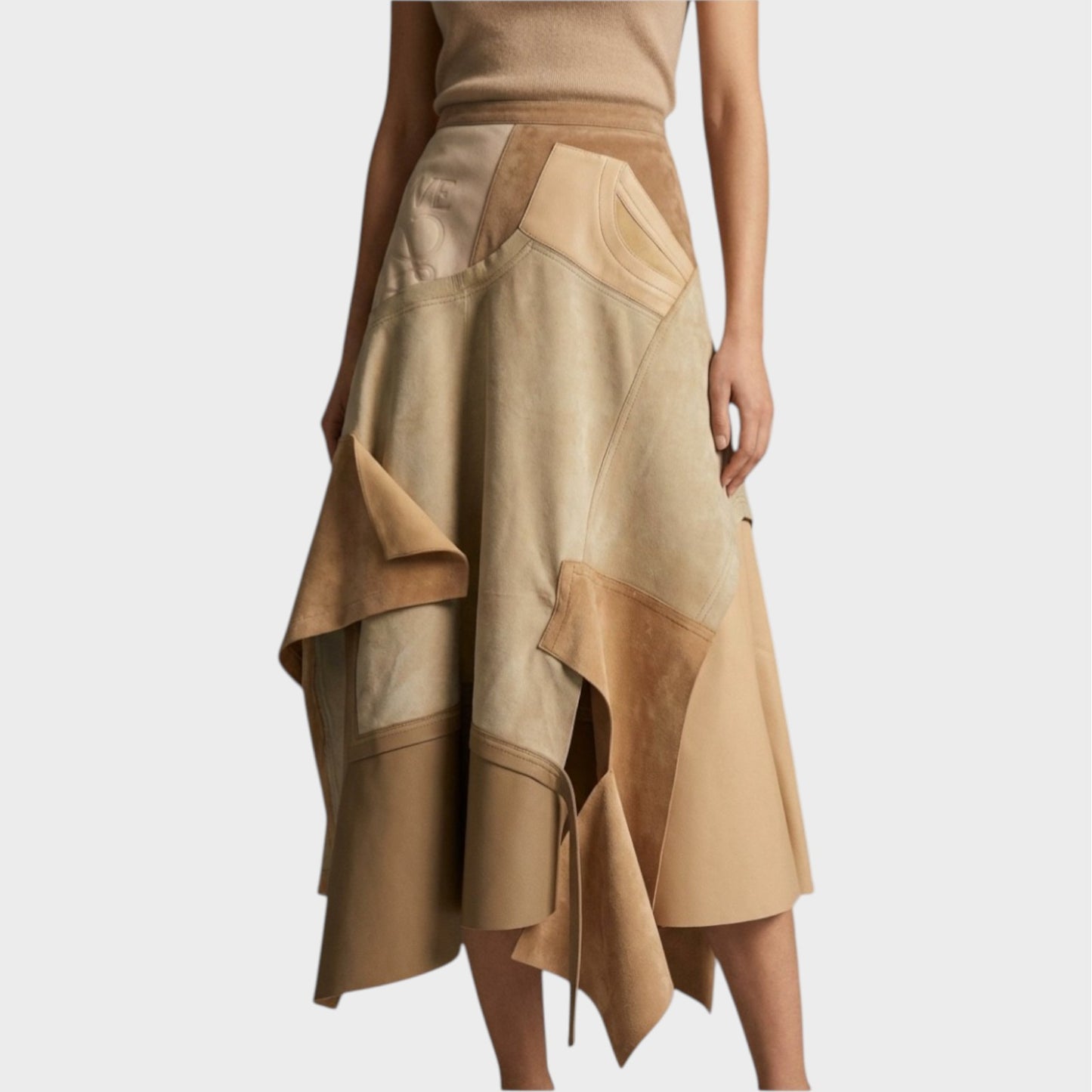 Loewe Patchwork Suede Skirt