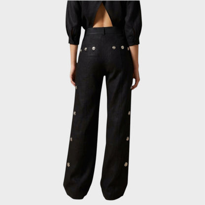 Loewe Linen Snapped Trousers