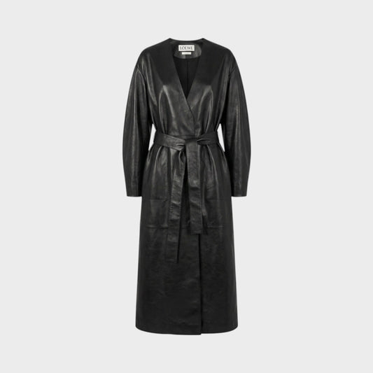 Loewe Leather Belted Coat