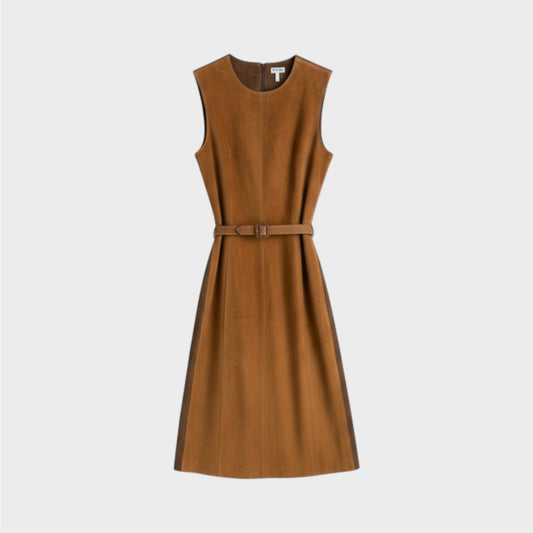 Loewe Suede Leather Belted Dress