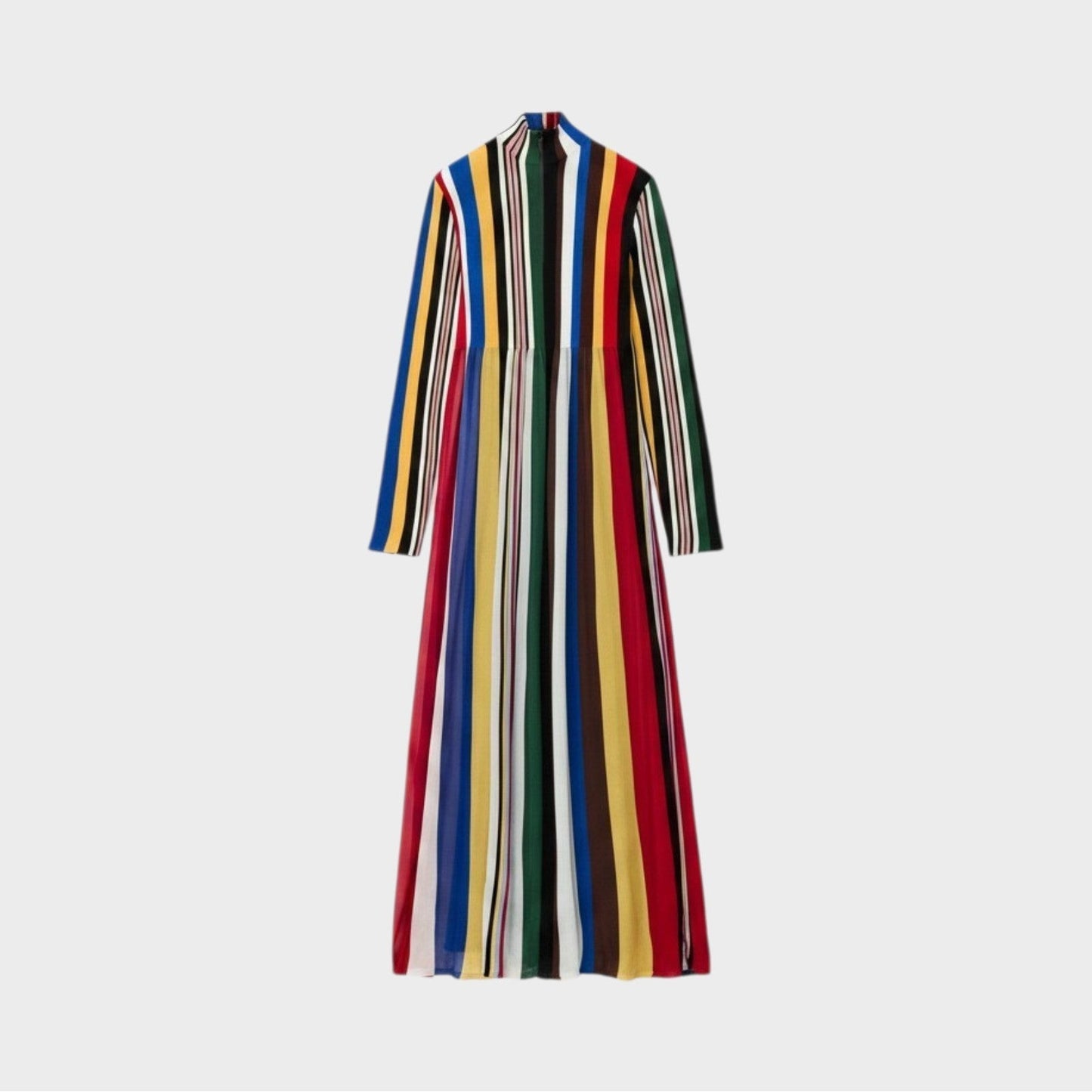 Loewe High Neck Long Striped Dress