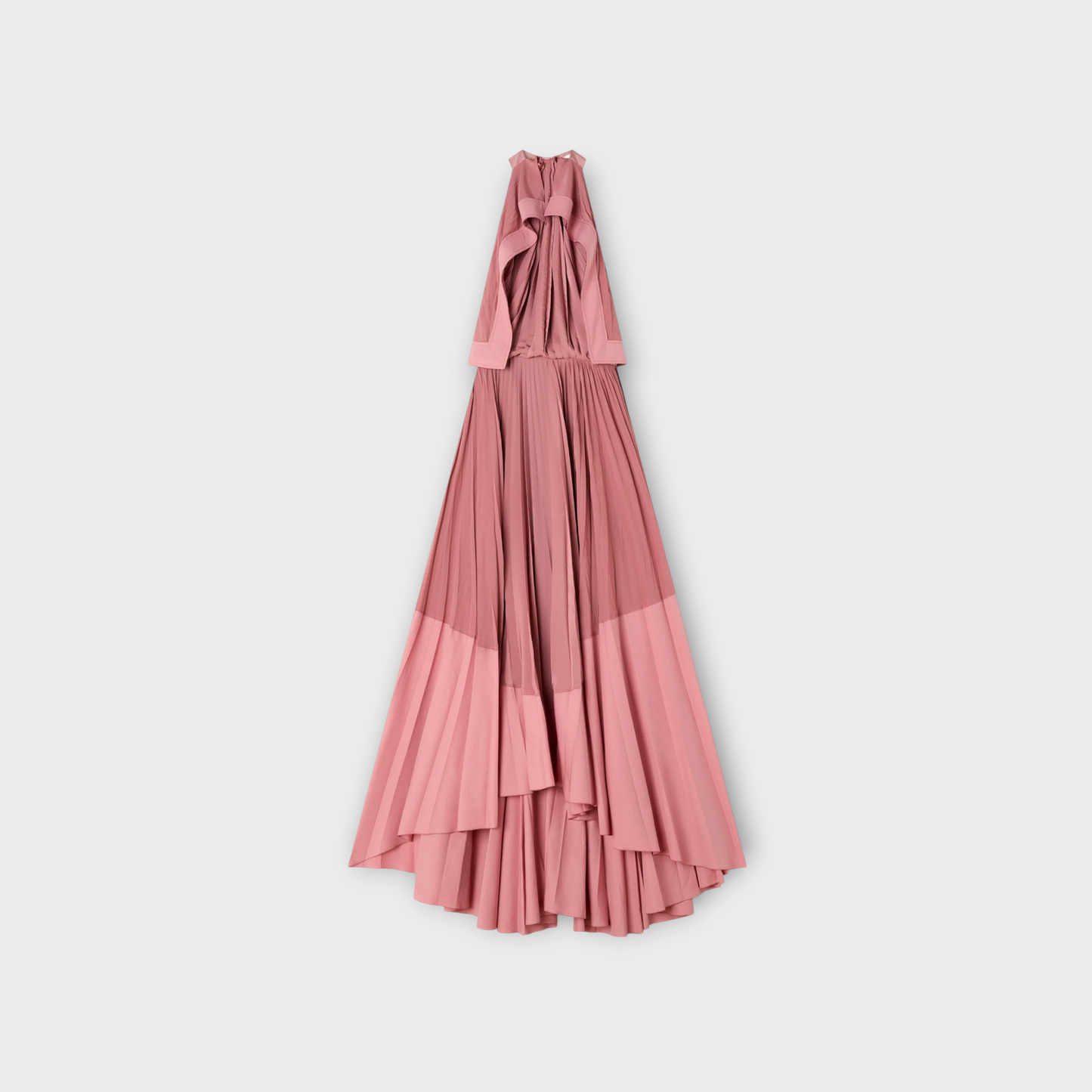 Lanvin High Collar Pleated Dress
