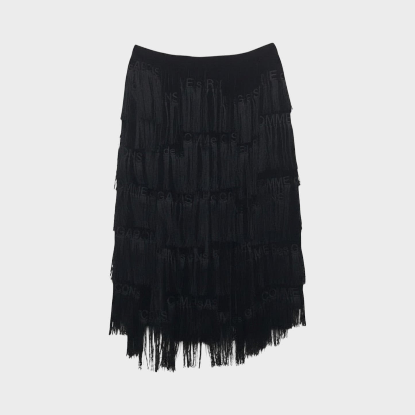 Comme des Garcons Silk Mix Velvet Fringe Skirt